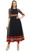 Bimba Women's Long Flared Black Anarkali Kurti Kurta Indian Classic