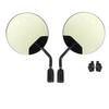 YourKit 8mm Round Motorcycle Mirrors for and Scooters and Right Mopeds, Cubs, (Left Set) (Off White)