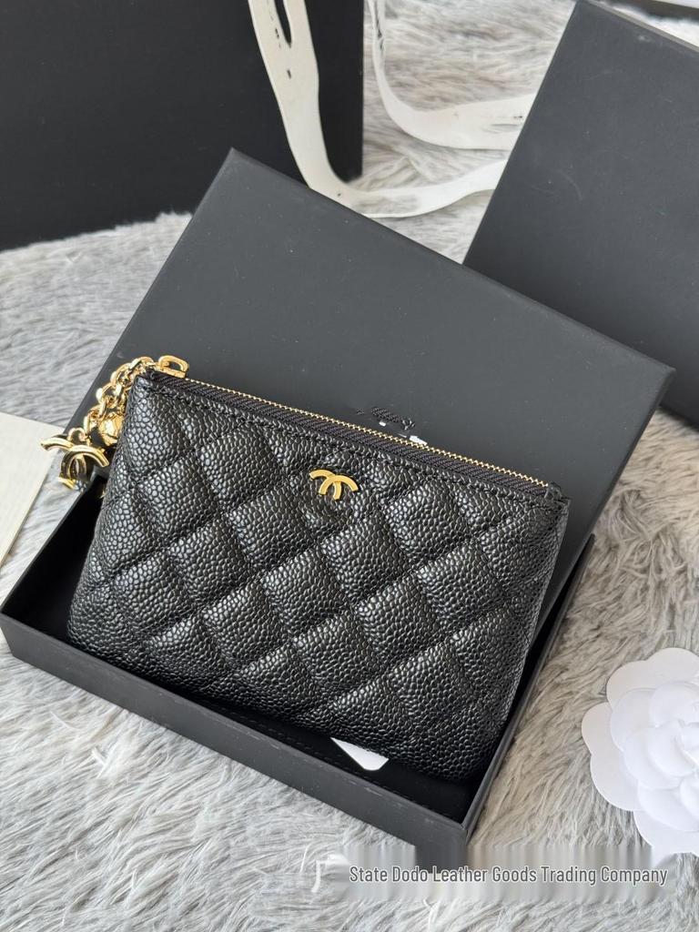 Trendige Echtleder-Kartenhalter-Geldbörse mit Rautenmuster