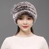 Fur Hat for Women Winter Rex Rabbit Fur Middle-aged and Elderly Ladies Mothers and Grandmothers Fashionable and Warm Knight Cap