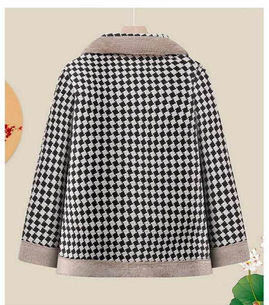 Mom's Stylish Fleece-Lined Thickened Jacket 2025: Autumn/Winter Slimming Cotton Coat for Middle-Aged Women