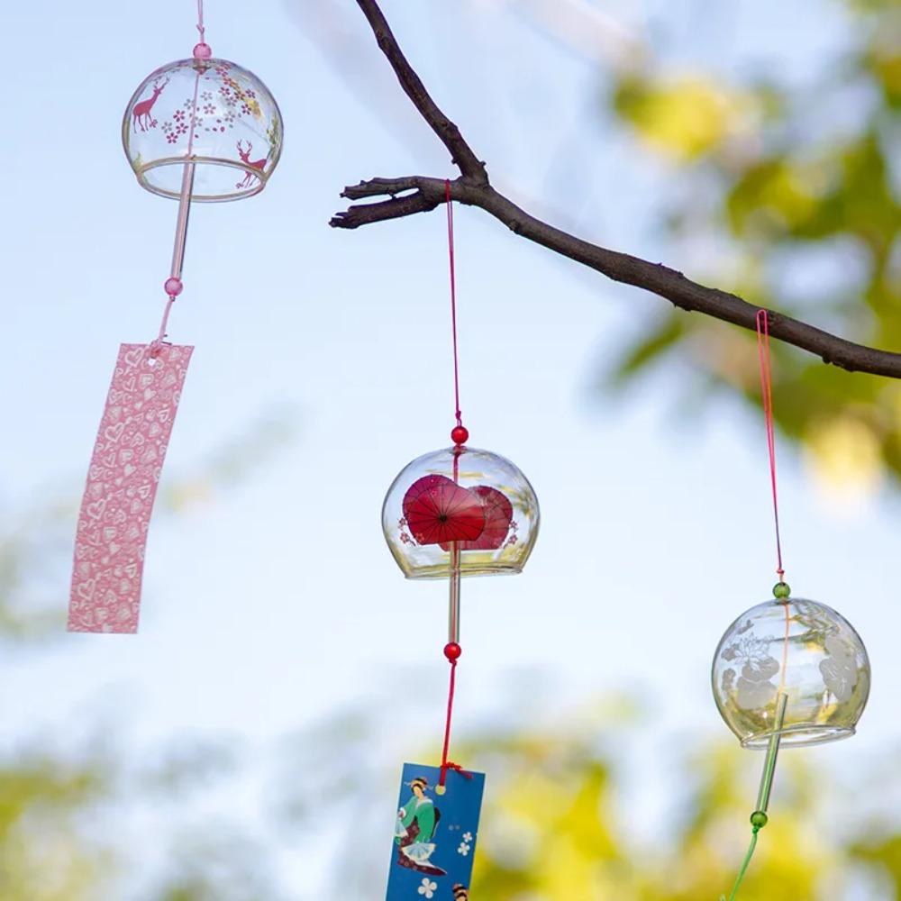 High Quality Japanese Style Fireworks Wind Chimes Creative Pendant Glass Cover Birthday Present Beautiful Home Decorations