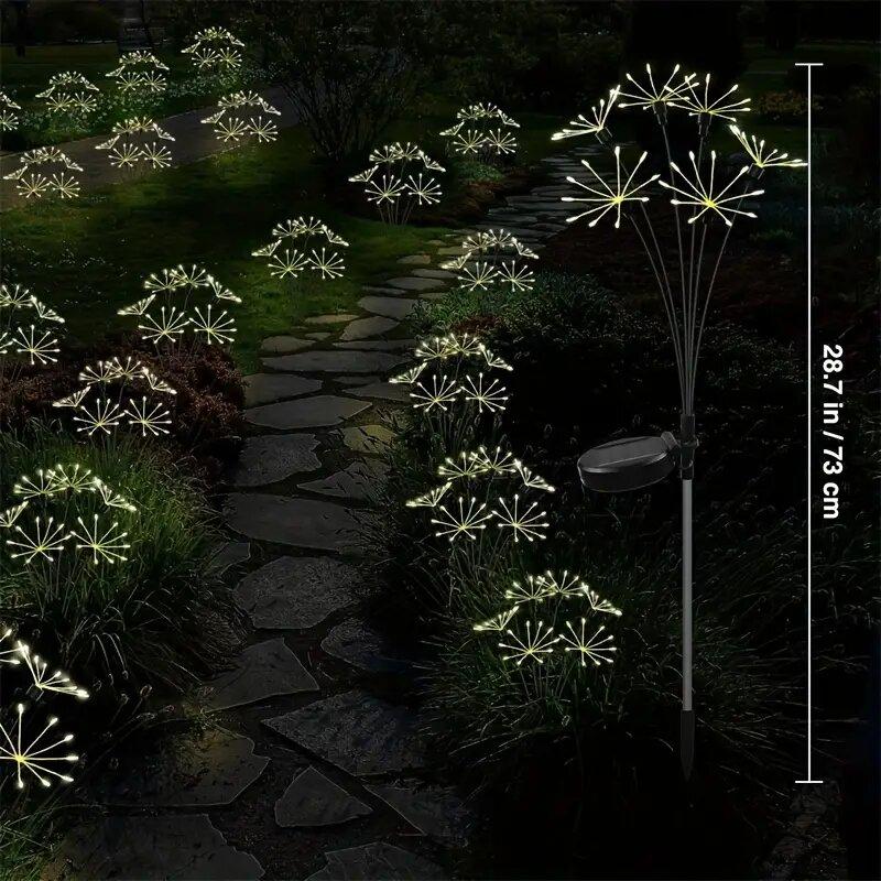 1PC 6-Head Solar LED Firework Lawn Lamp,Outdoor 2 Modes Waterproof Landscape Lightting For Yard,Walkway,Garden,Pathway,Party