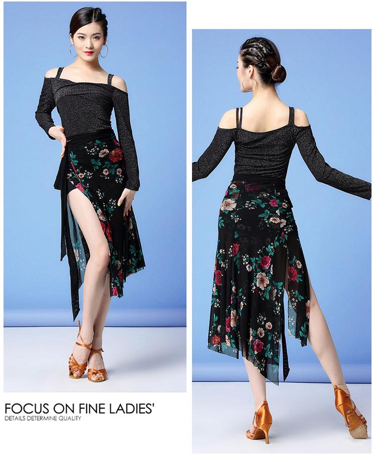 Huayu Dancewear Latin Half-Skirt Sexy Practice Mesh Scarf Skirt for Women