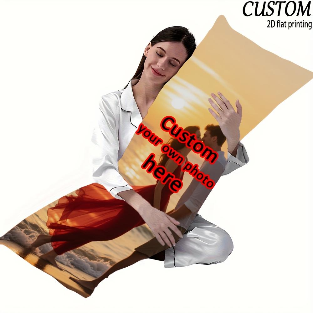 1 Custom Photo and Text Pillowcase _ Soft Polyester, Double-sided Print, Valentine's Day, Birthday, New Year's Gift, Mourning