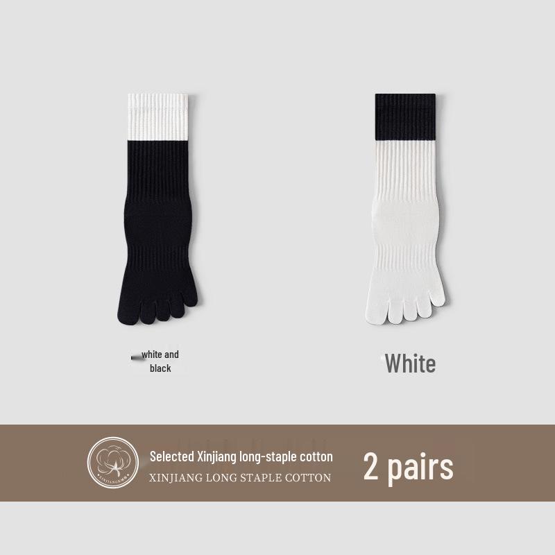 Unisex Autumn Split-Toe Over-the-Knee Socks: Solid Color, Non-Slip, Odor-Resistant, Antibacterial, Breathable, Versatile Casual Wear