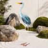 DYS Blue Heron Garden Statues, Metal Cranes Decor, Sculpture Yard Art, Bird Lawn Ornaments for Backyard Pond Patio Porch Outside Decorations