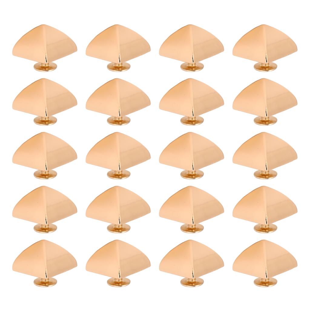 20 Sets Square Pointed Screw Rivets Set Zinc Alloy Pyramid Punk Leather Goods Bags Repair Kits for Binding 15mm