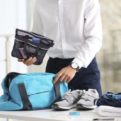 Dusch-Handtasche Hohlnetz Durchsichtig Großes Fassungsvermögen Reißverschluss Schnelltrocknend Tragbare Kosmetiktasche Dusch-Caddy-Beutel Reise Camping Strand