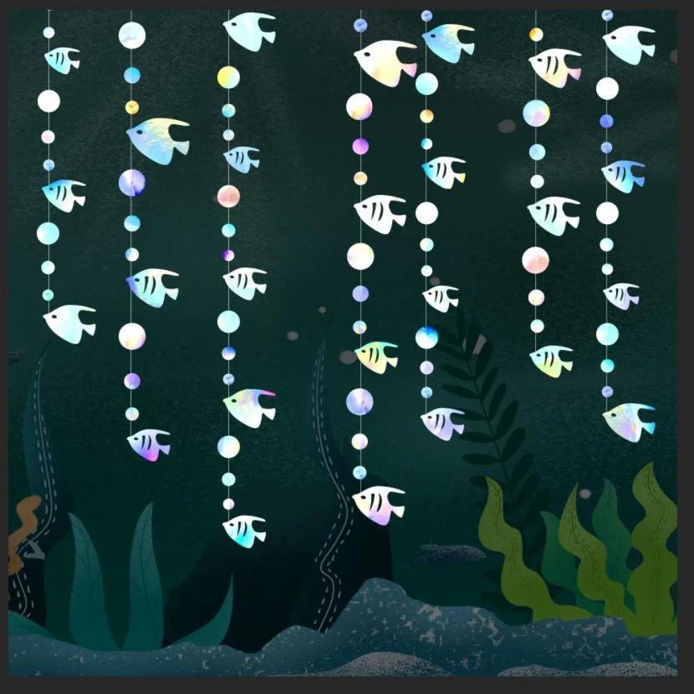 Ocean Themed Decoration Ocean Fish Paper Garland Pendant Birthday Party Decoration Colored Banner Hanging Ornament