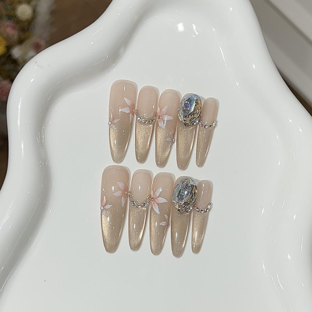 Berlin Flower Spring Style Hand-painted Flower Champagne Golden Cat Eye Boutique K9 Diamond Wear Armor