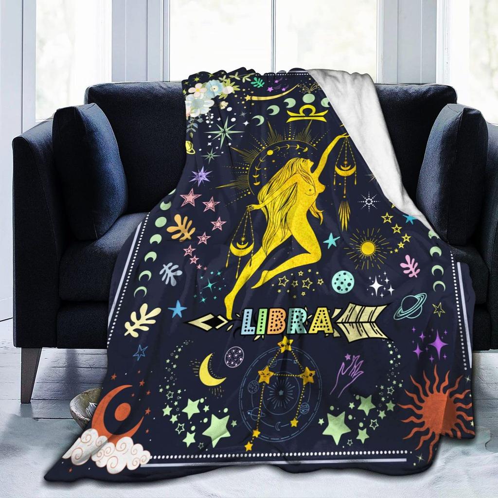 Cartoon Constellation Flannel Blanket Light Blanket Sofa Bedroom Bed Decorative Blanket