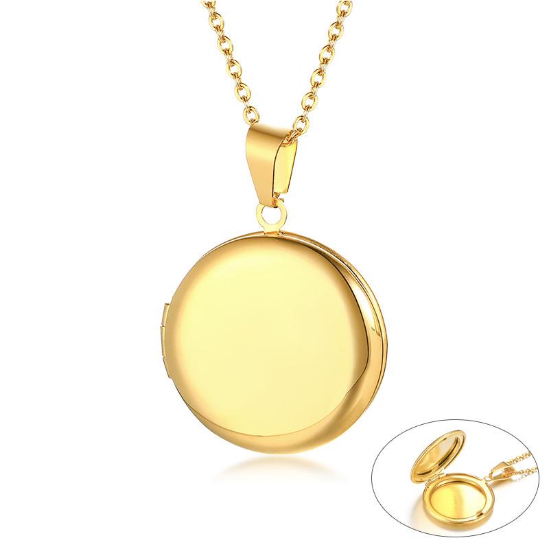 Vnox Monogram Floral Oval Heart Locket Pendant Necklaces for Women Men, Stainless Steel Photo Frame Promise Love Keepsake Collar