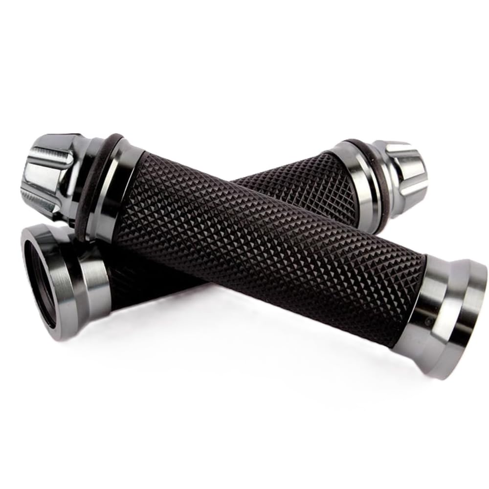 Motorcycle Aluminum Handlebar Grips of (Set 2) [Color Gunmetal]
