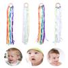 Rainbow Natural Wooden Ribbon Newborn Sensory Bell Toy Shower Gifts Dancing Prop