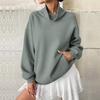 Womens Fleece Oversized Sweatshirts With Pocket Turtle Neck Pullover Casual Long Sleeve Fall Tops Loose Fit