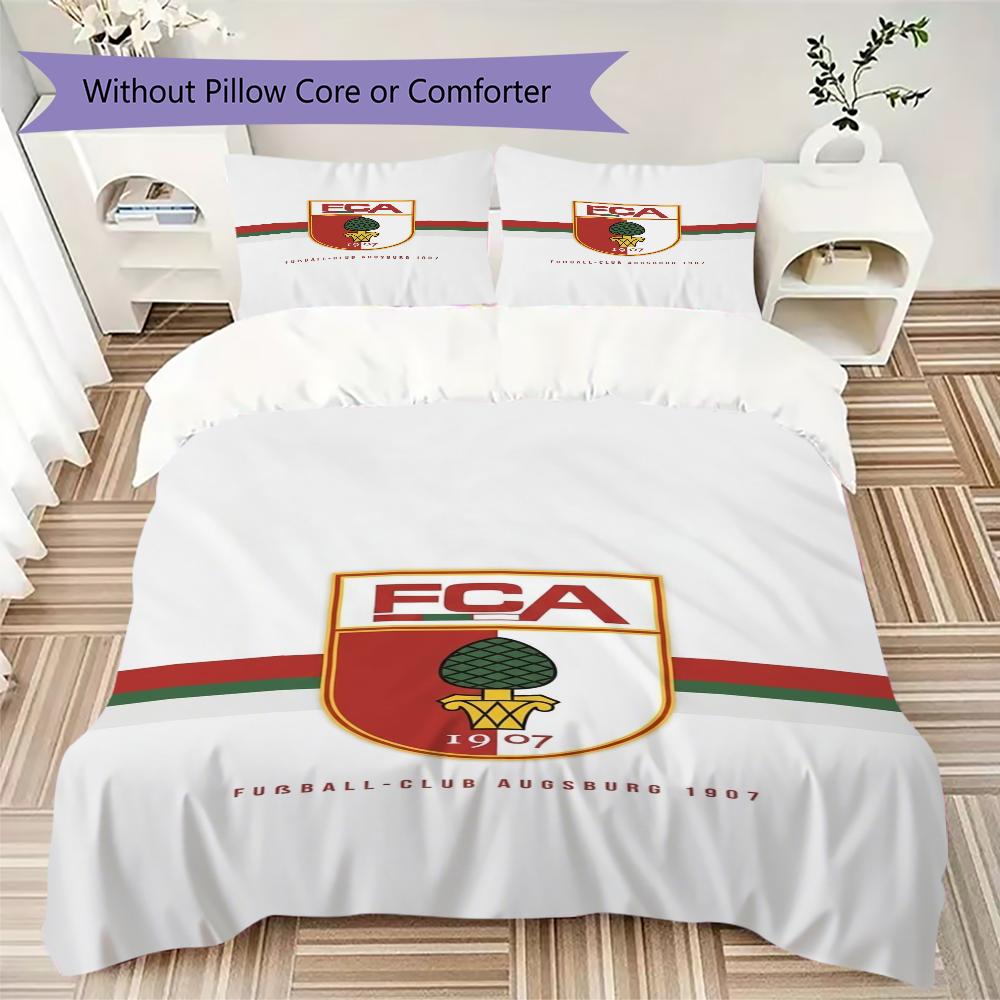 FC Augsburg Pattern Bedding Uilt Set Uilt Cover Pillowcase Home Decoration Birthday Gift (1 * Duvet Cover + 2 * Pillowcase Without Core)