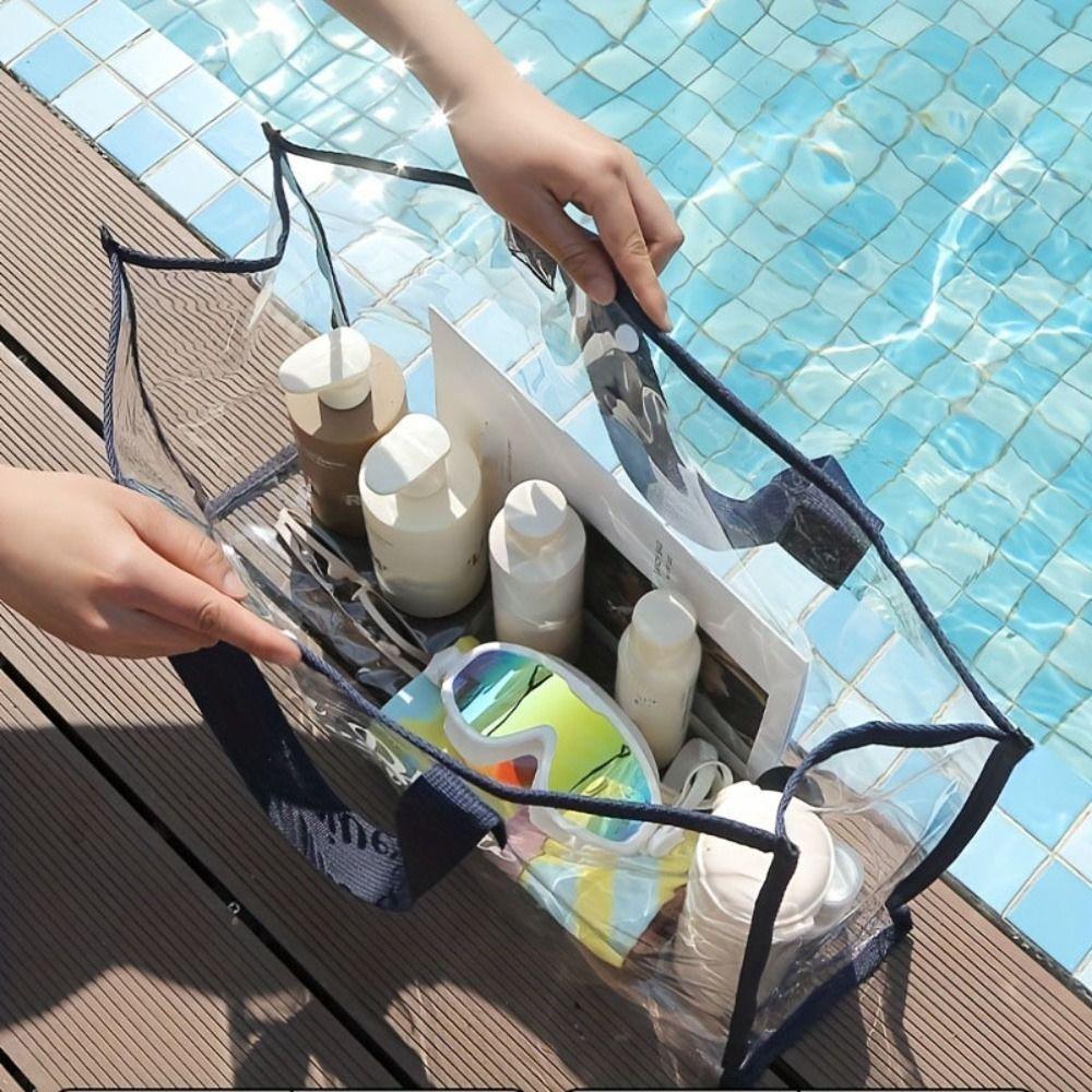 Waterproof Transparent Makeup Bag Large Capacity Beach Handbag Swimming Storage Bag  Training