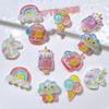 10Pcs Cute Unicorn, Rainbow, Ice Cream Series Flat Back Resin Cabochons Scrapbooking DIY Jewelry Craft Decoration Accessorie
