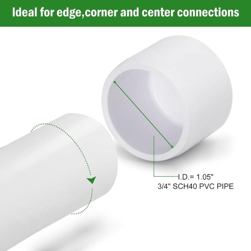 24Pcs Multipurpose SCH40 PVC End Caps for 3/4 Inch 1 Inch 1 1/4 Inch 2 Inch Pipes Sturdy Pipe Cover Accessories