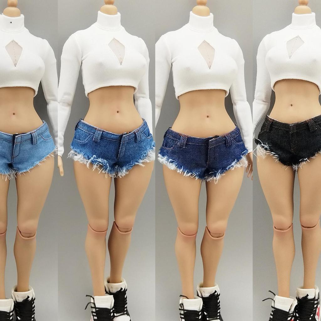 1/6 Female Action Figure Denim Shorts Clothes Durability Accessories Casual