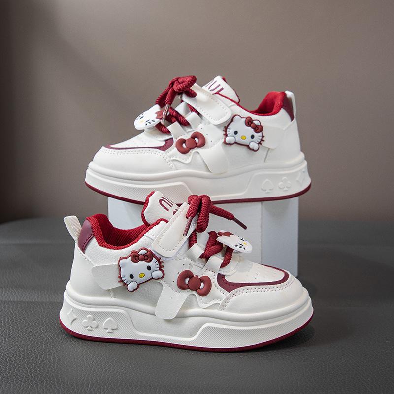 Girls' 2026 Spring/Autumn Breathable Cartoon Sneakers - Thick Sole, Non-Slip, Casual Running Shoes