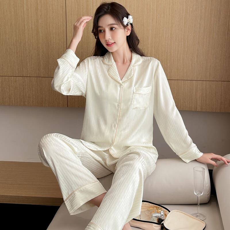 YUZHAOLIN Women's Striped Long-Sleeve Sleepwear Set