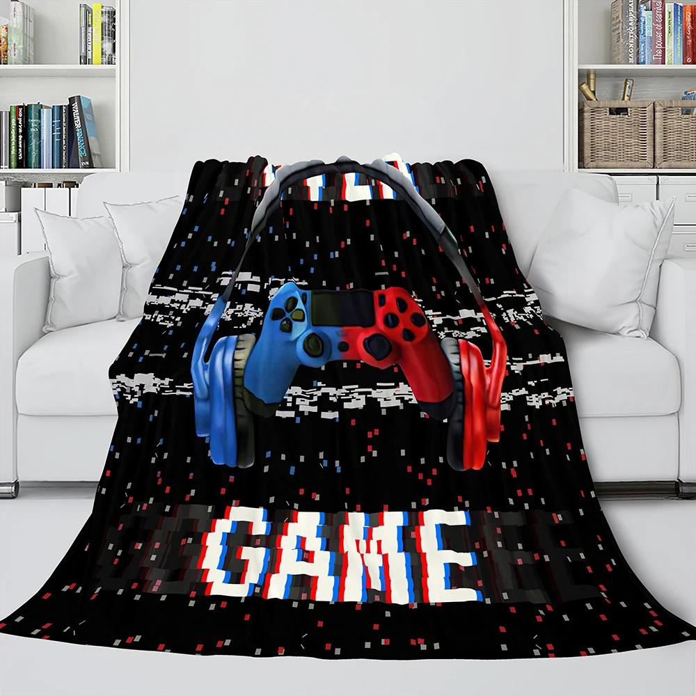 Gamepadová deka Módní flanelová deka na postel pohovku přehoz Bytový textil Hráč Děti Dospělí Dárek King Queen Size