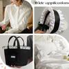 New Arrival 8.5cm 2-Layer Elastic Pleated Chiffon Lace White/Black Ruffle Edging Trim for Doll Clothing Decor DIY Sewing Supply