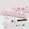 1 set mini-stämplar för planerare 6 designer Självfärgande stämplar Söta plaststämplar för dagbokföring Scrapbooking Planerare DIY-hantverk