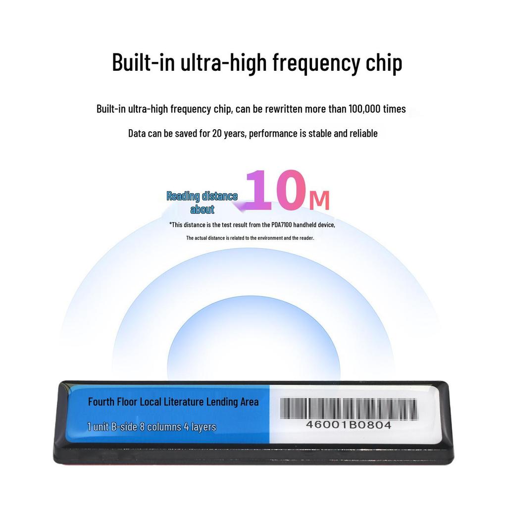 UHF RFID Anti-Metal Shelf Tag for Bookshelf Management