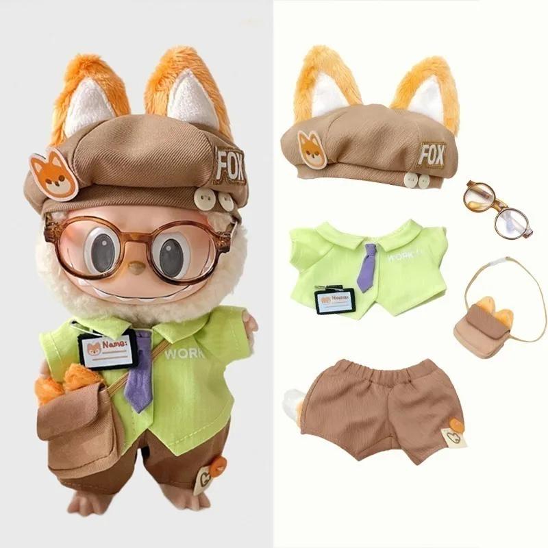 17Cm 15 For Labubu Doll Nick Wilde Judy Hopps Police Officer Animal Cosplay Clothes Cartoon Zootopia Outfit Clothing No Dolls