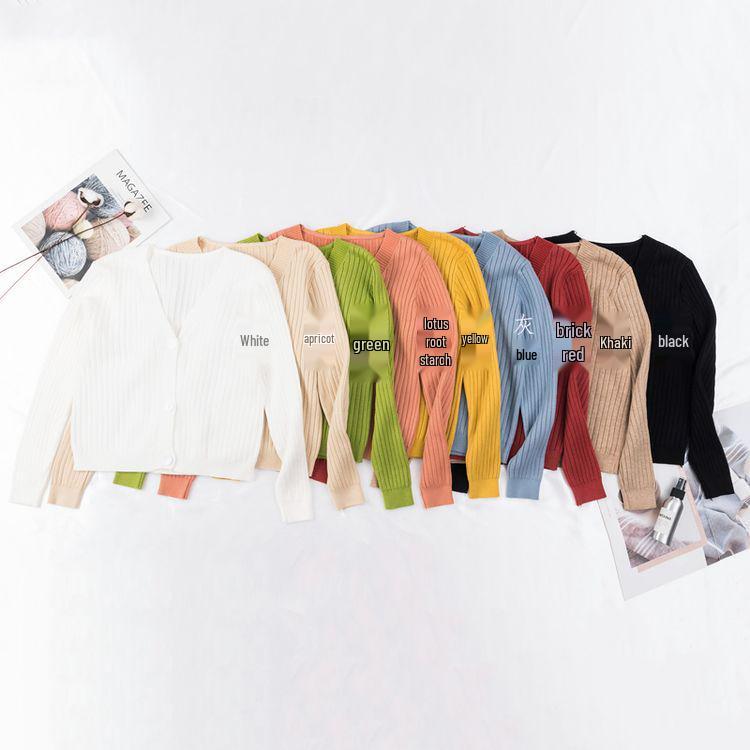 Korean Style 2025 Knit Cardigan: Versatile Long Sleeve Sweater for Spring & Autumn