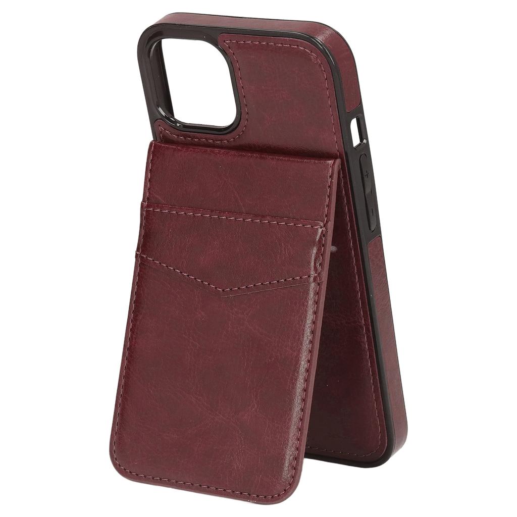 6.1in Phone Case Compatible for IPhone 13 PU Leather Wallet Phone Case with Magnetic Buckle Protective Case with Clip