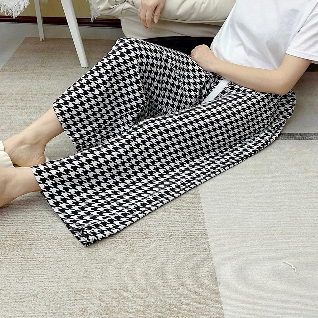 Summer Thin Cotton Rayon Ultra-Light Puff Wide Leg Ankle Pants for Women  Home Pants Plus Size Artificial Cotton Pants