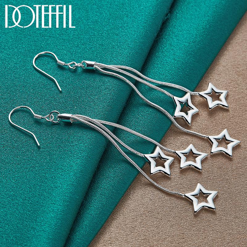 925 Sterling Silver Star Shaped Pendant Fashion Jewelry