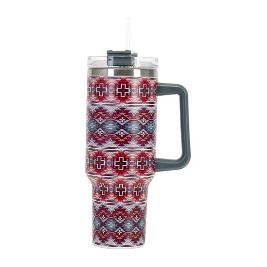 Insulated Tumbler with Handle Straw Lid 40 Oz Double Wall Vacuum Stainless Steel Travel Mug Water Smoothies Tea Leak-Proof Car Coffee Cup for