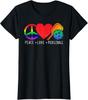 Peace Love Pickleball Rainbow Graphic T-shirt