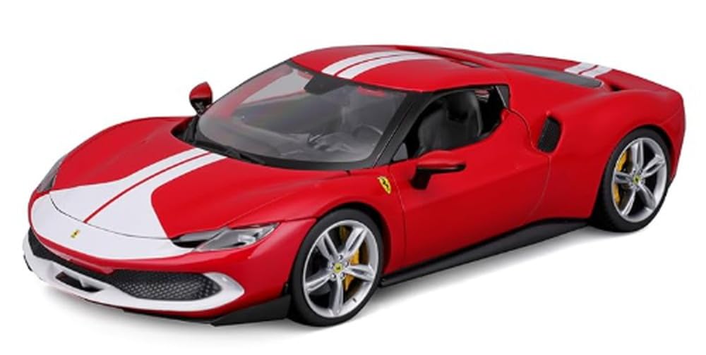 Kyosho Maisto SI Ferrari 296 GTB Assetto Fiorano Stripes Finished Model MS15704RW 1/64 Red/White