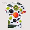 3D Printed Strawberry Orange Kiwi T-Shirt For Men Fruit Pattern Tees Casual Loose Round Neck Short Sleeve T Shirts Kids Tops
