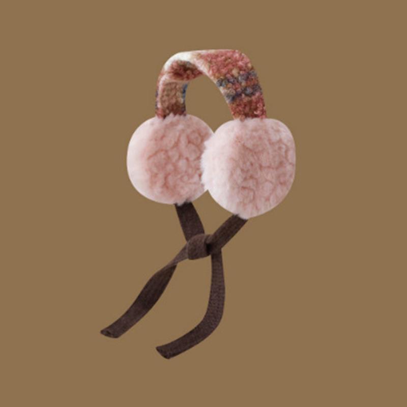 Fashion Cute Rolled Plush Earmuffs For Women New Winter Style For Outdoor Cold Protection Thickened Warm Earmuffs With Straps
