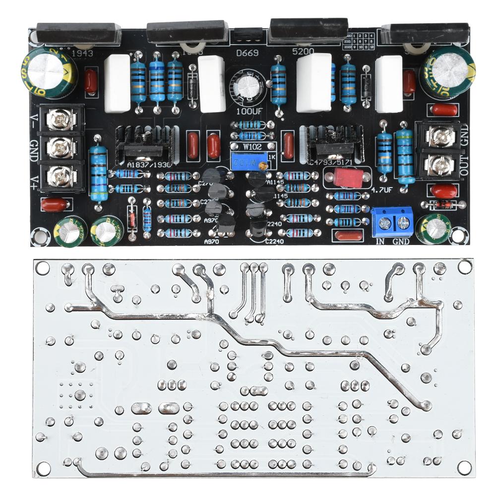 200W Power Audio Amplifier Board 1943+5200 Paired Tube Post Stage Power Amplifier Board Finished Board DC 20V-90V