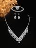 European Style Diamond-Inlaid Evening Necklace & Jewelry Set for Brides