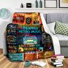Retro Music Home Customize Your Name Blankets Comfortable Soft Lightweight Allseason Multipurpose Blanket For Picnics Sofas Offices Beds Living Rooms