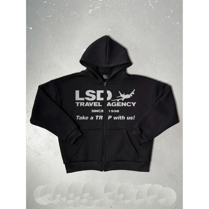 Y2K Printed Loose Hooded Sweatshirt Jacket Streetwear Womens Fashion
