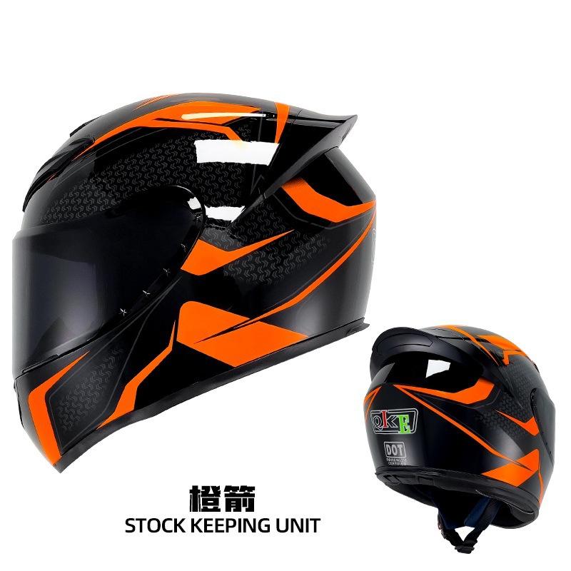 New QK111 Four-Season Full-Face Motorcycle Helmet Unisex Riding Helmet for Adults with Clear or Black Lens Available