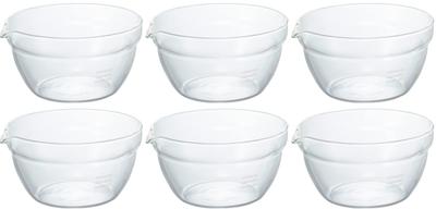 HARIO Glas Servierset von (Hario) Hitzebeständige Schüssel, made in Japan, 400ml, KB-40-BK, 6, klar.