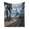Landscape Throw Blanket, Grand Teton National Park Snowy Peak Mountains Nature Scene Picture Soft Flannel Blanket for Adult Gift