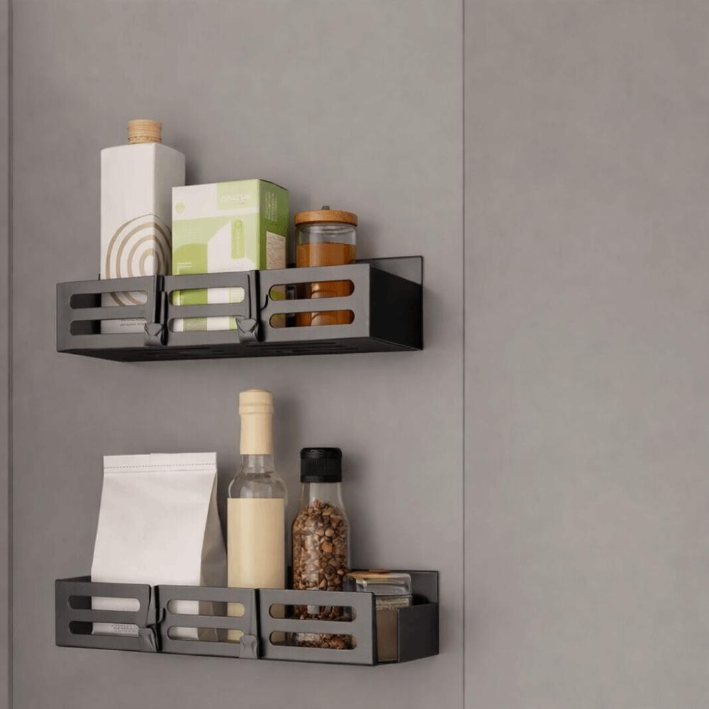 1/2PCS Iron Magnetic Spice Rack Wall Mounted Refrigerator Organizer Durable Seasoning Holder  Home