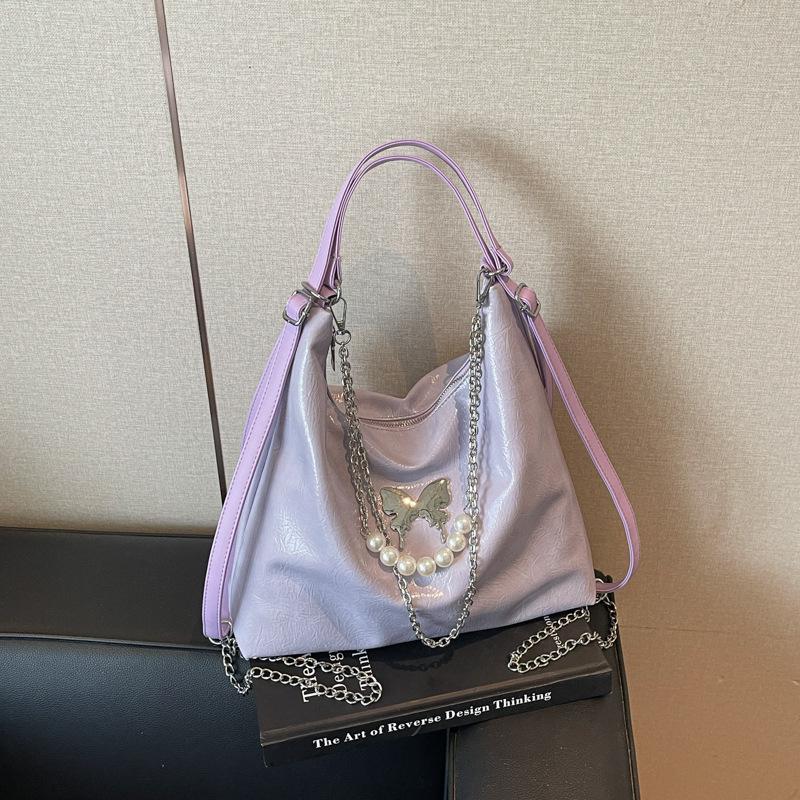 

Рюкзак дизайнерский нишевая сумка женская с высоким чувством стиля большая вместимость сумка-тоут на одно плечо мессенджер многоцелевой рюкзак фиолетовый